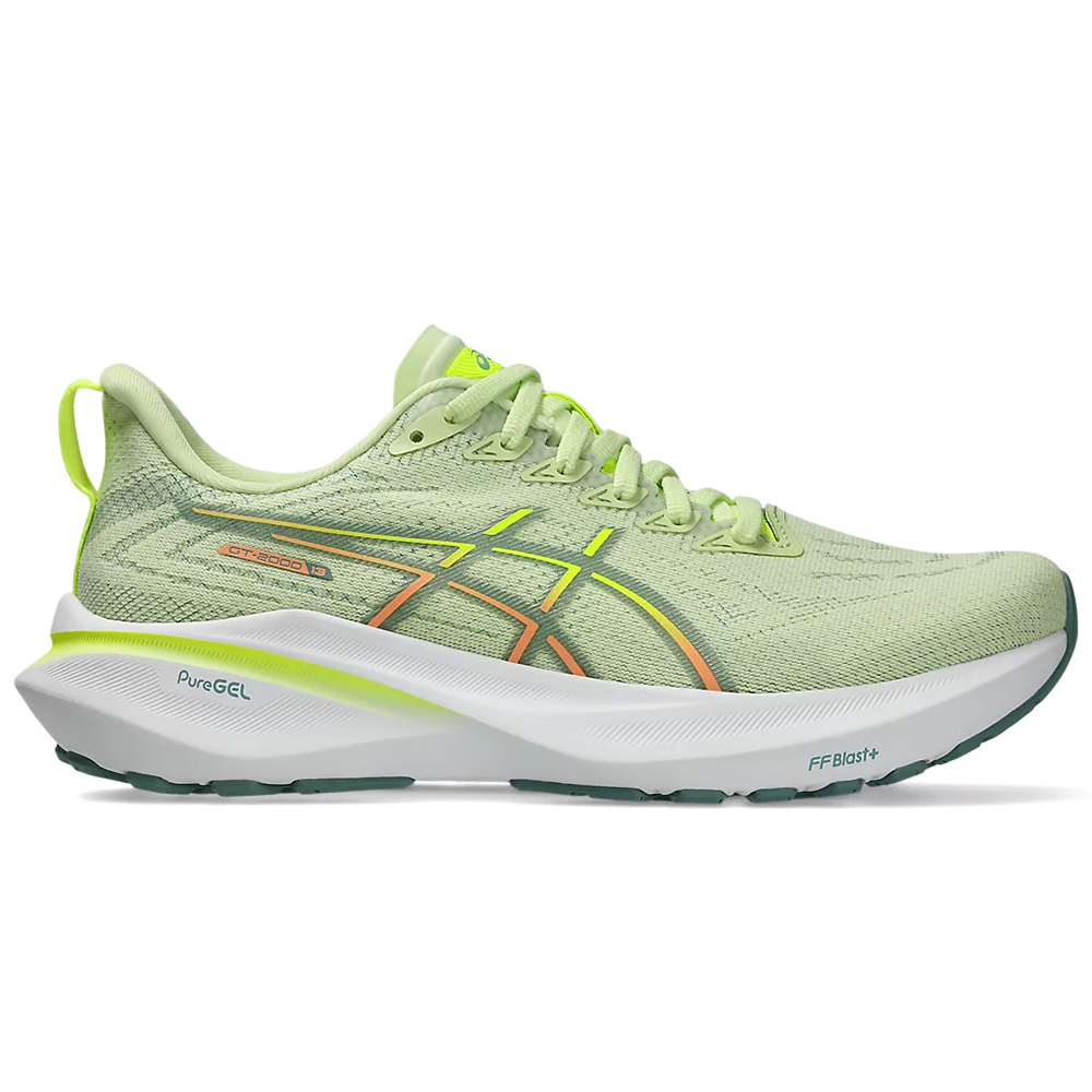 Side view on white background of Womens Asics GT-2000 running shoe in Cool Matcha/Celadon, Medium (Regular) width
