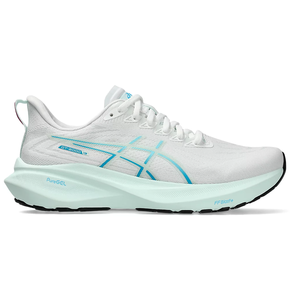 Women's Asics GT-2000 13, White/Soothing Sea, 8.5 B Medium