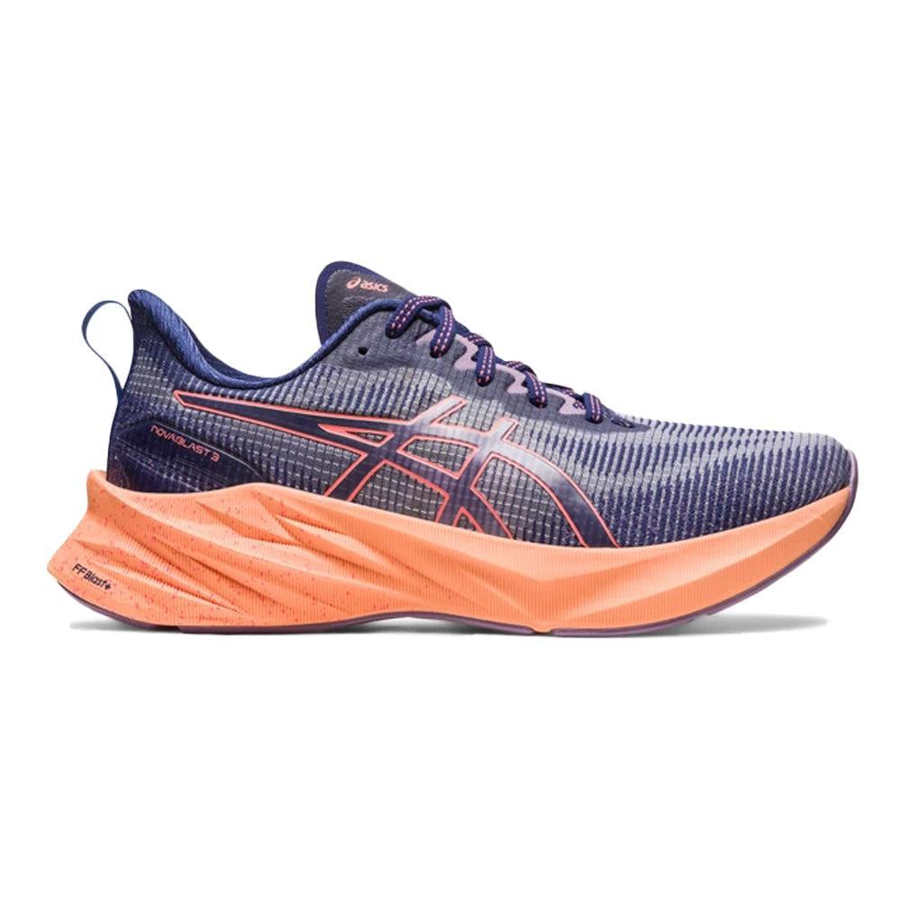 Women's Asics Novablast 3 LE, Indigo Blue/Papaya, 6 B Medium