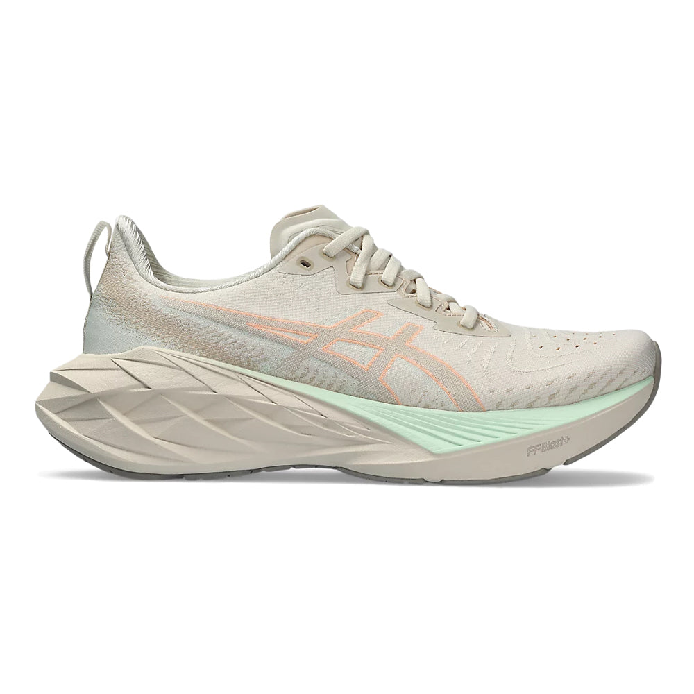 Women's Asics Novablast 4, Oatmeal/Moonrock, 9 D Wide