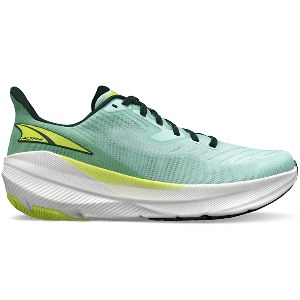Side view on white background of Womens Altra Experience running shoe in Mint, Medium (Regular) width