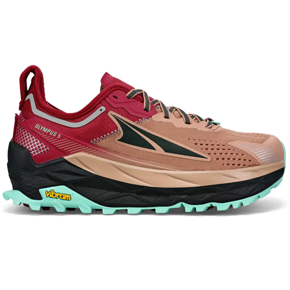 Women's Altra Olympus 5, Brown/Red, 6.5 B Medium