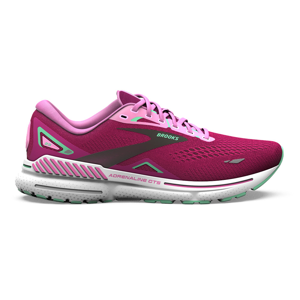 Women's Brooks Adrenaline GTS 23, Pink/Festival Fuchsia/Black, 5 B Medium