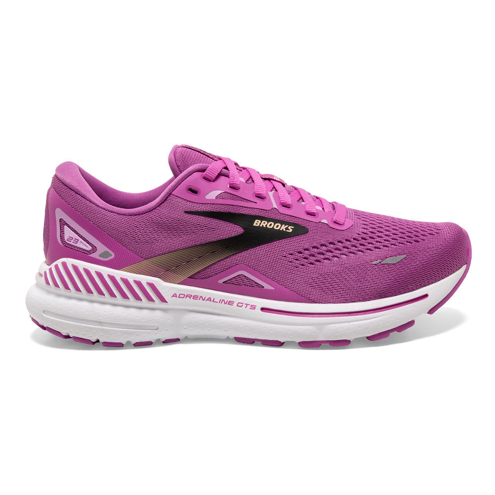 Women's Brooks Adrenaline GTS 23, Orchid/Black/Purple, 8.5 B Medium
