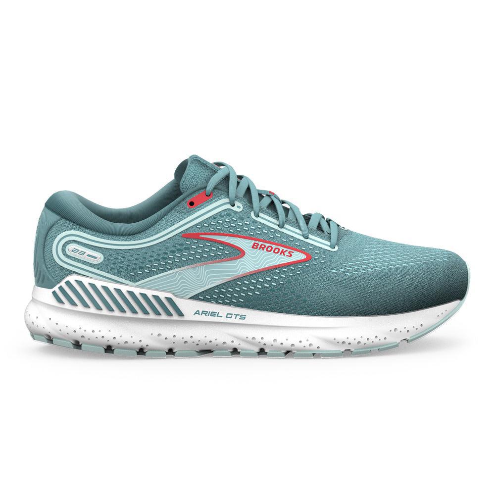 Women's Brooks Ariel GTS 23, Nile Blue/Blue/Bittersweet, 10 2E Extra Wide