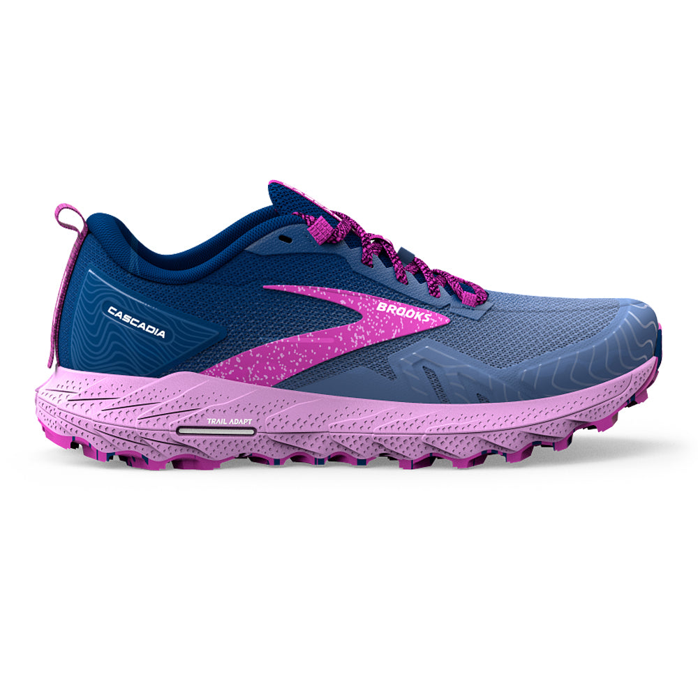 Women's Brooks Cascadia 17, Navy/Purple/Violet, 12 B Medium