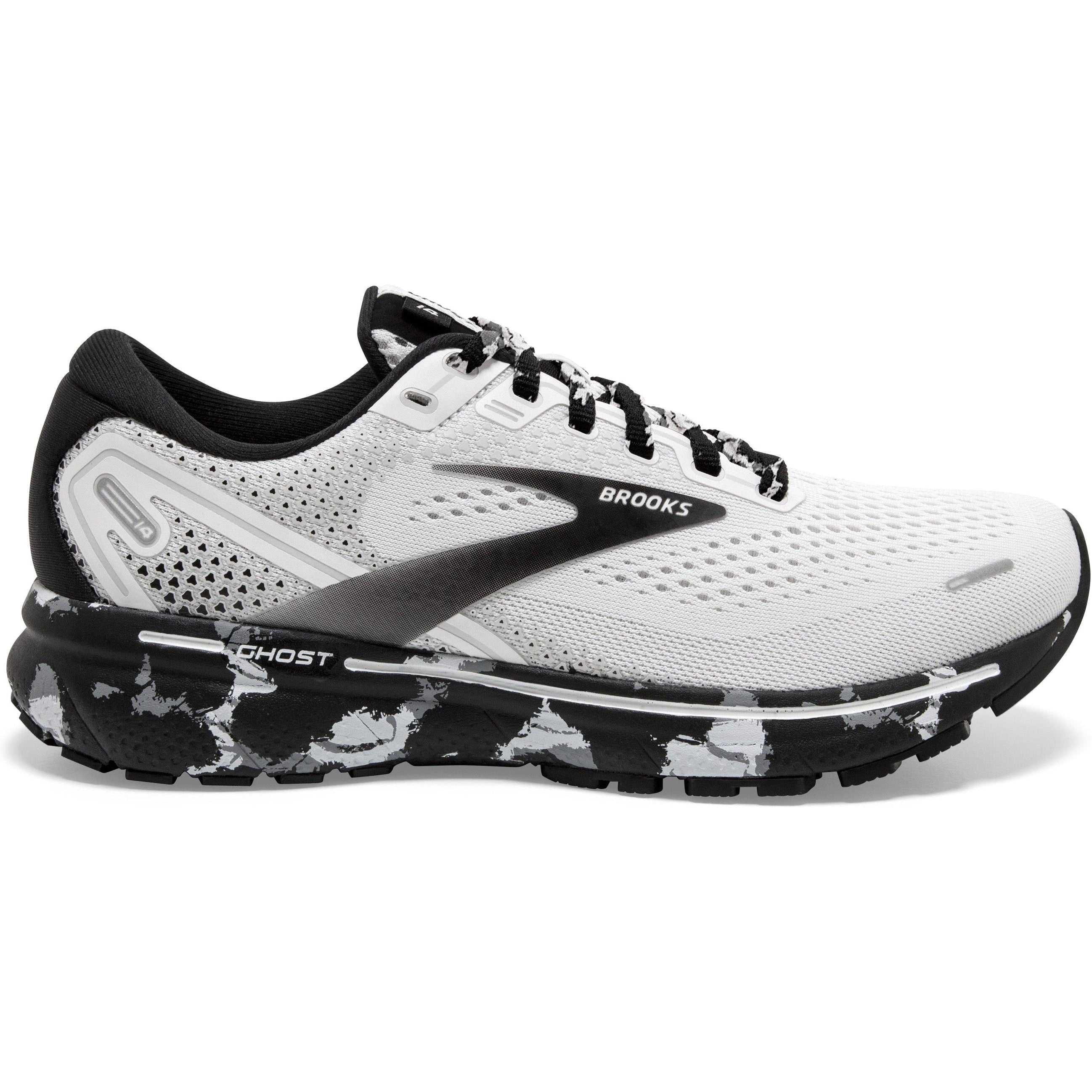 Women's Brooks Ghost 14, White/Black, 7.5 B Medium