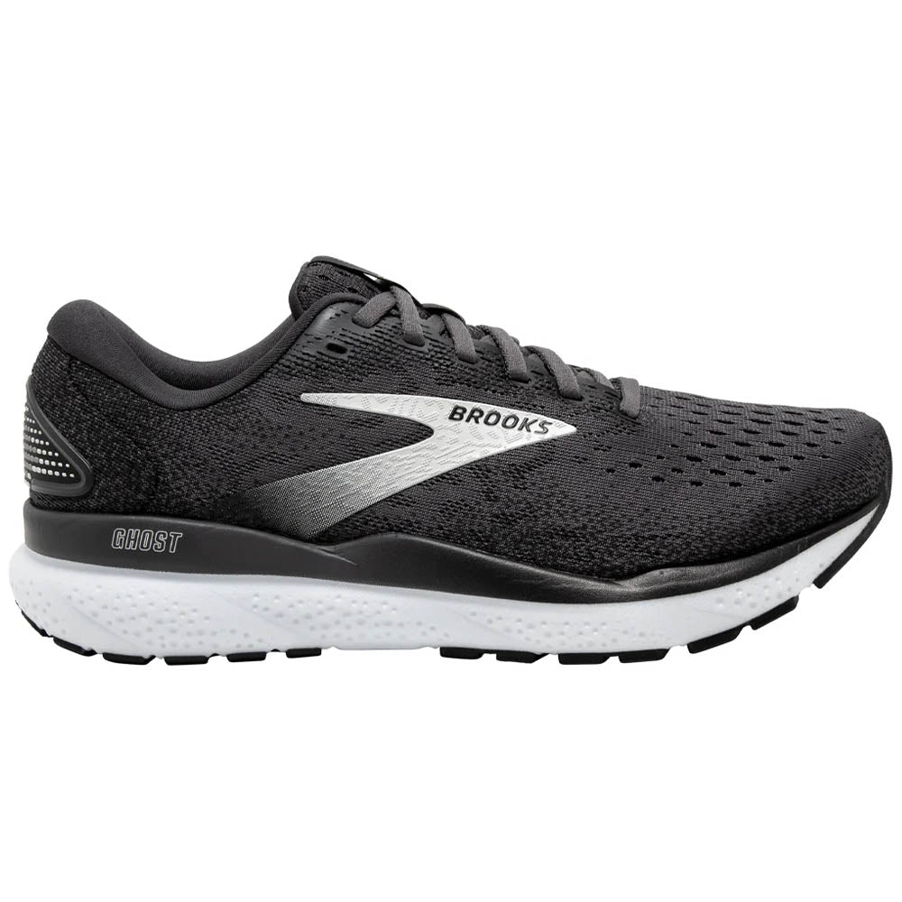 Women's Brooks Ghost 16, Black/Grey/White, 12 D Wide