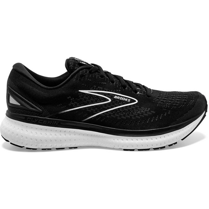Women's Brooks Glycerin 19, Black/White, 11.5 B Medium