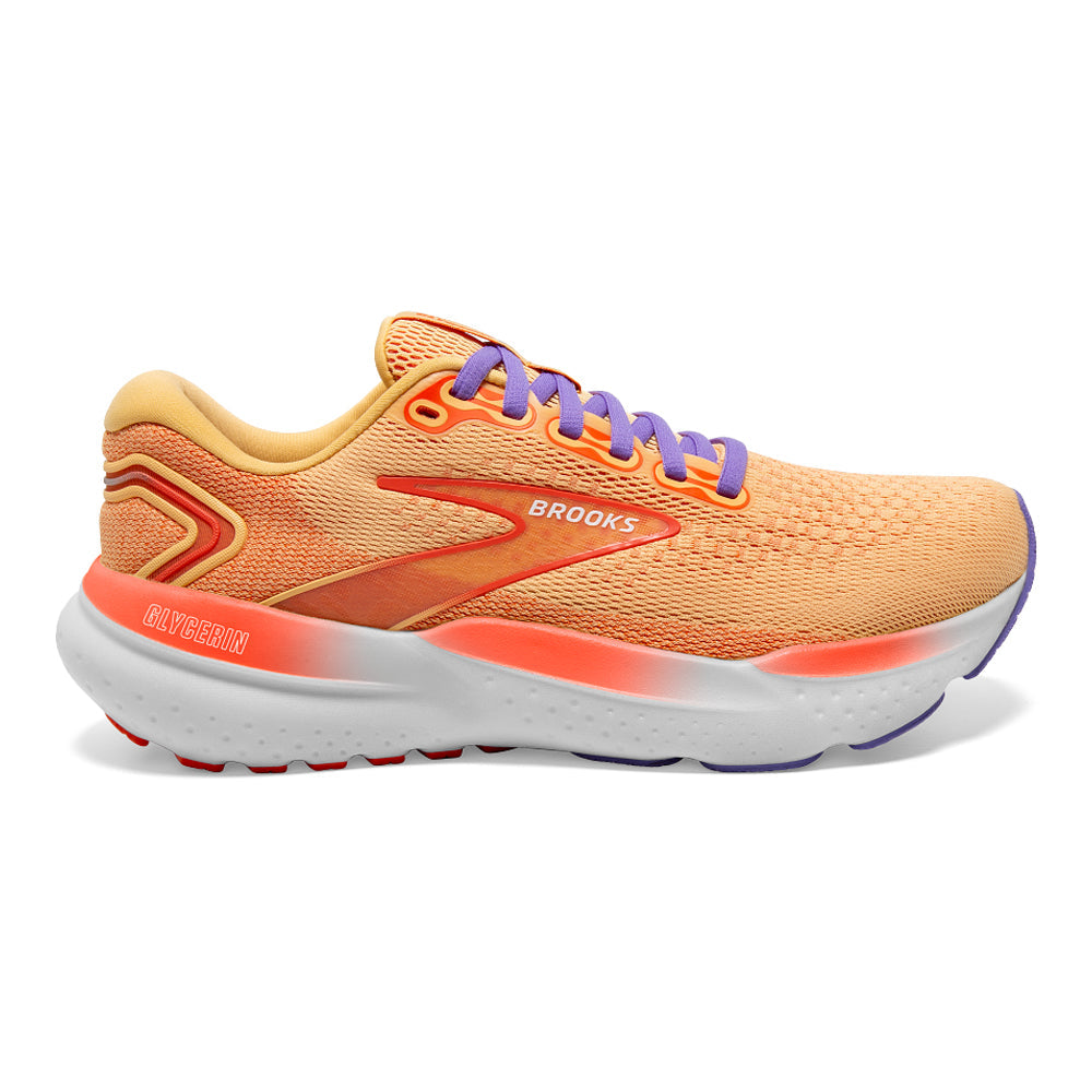 Women's Brooks Glycerin 21, Sunburst/Nasturtium/Purple, 11 B Medium