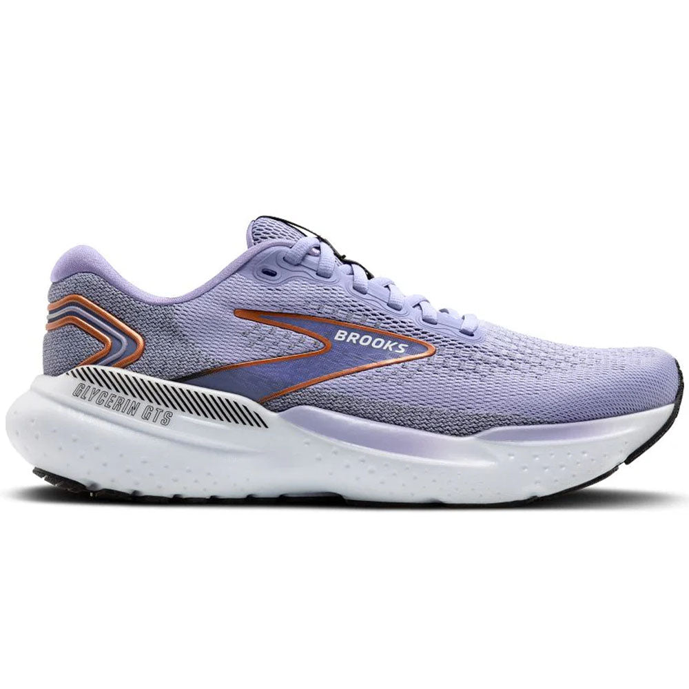Women's Brooks Glycerin GTS 21, Lavender/Black/Copper, 6 B Medium