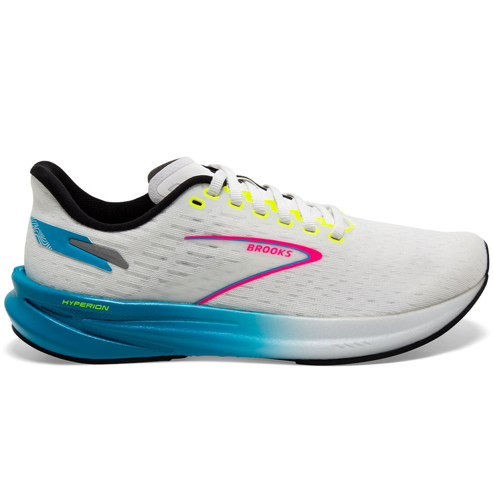 Women's Brooks Hyperion, White/Blue/Pink, 7.5 B Medium