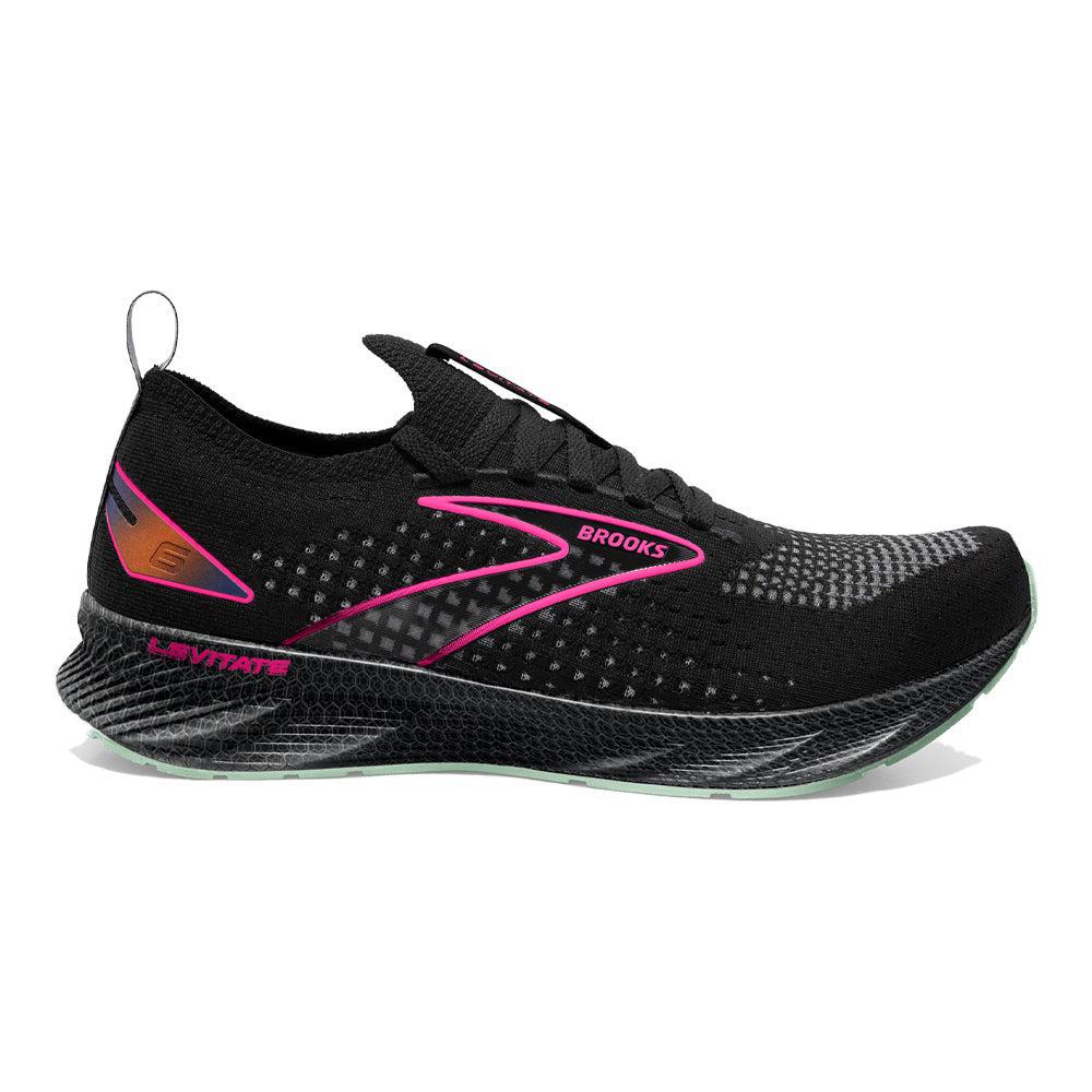 Women's Brooks Levitate StealthFit 6, Black/Pink, 5.5 B Medium