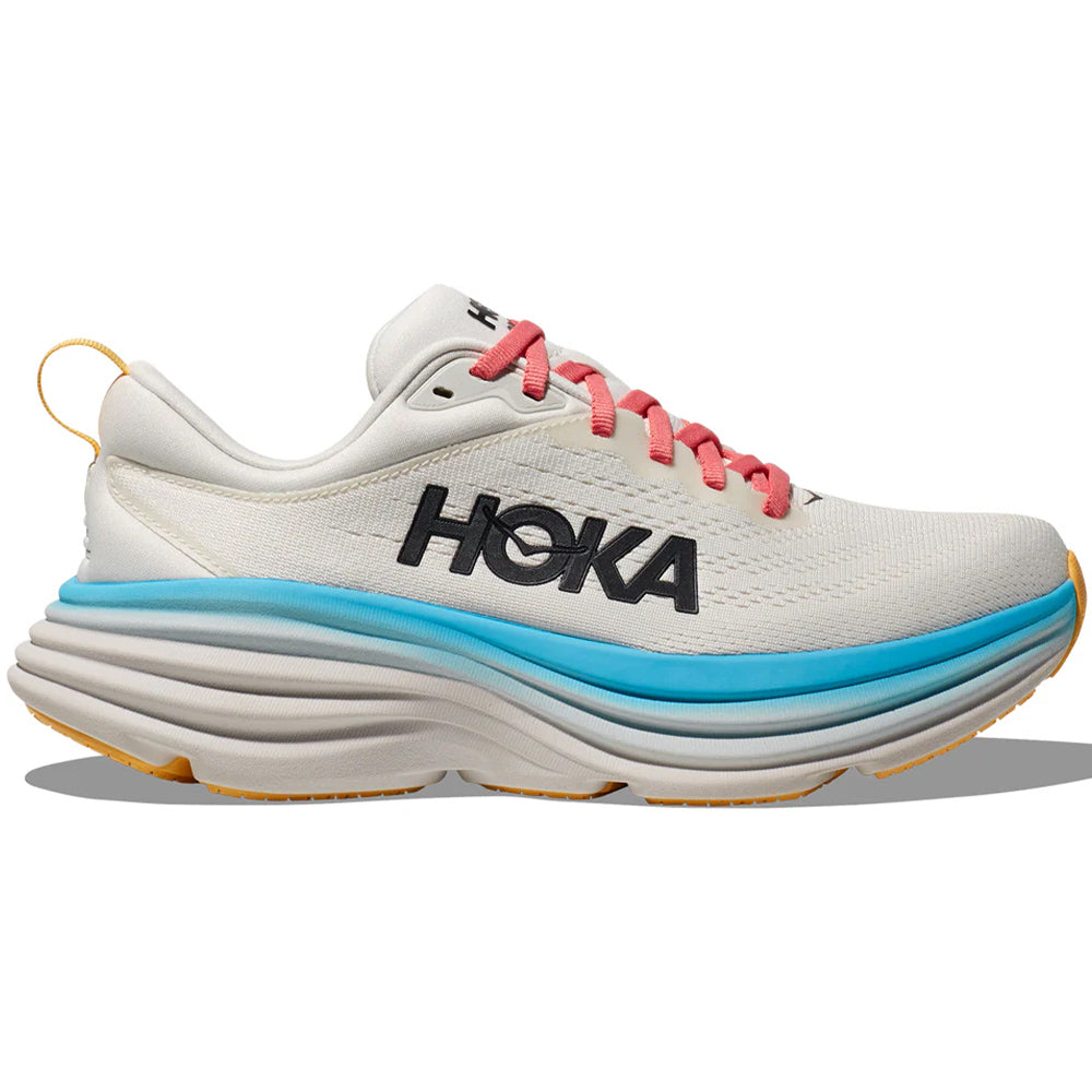 Women's Hoka Bondi 8, Blanc De Blanc/Swim Day, 5.5 B Medium