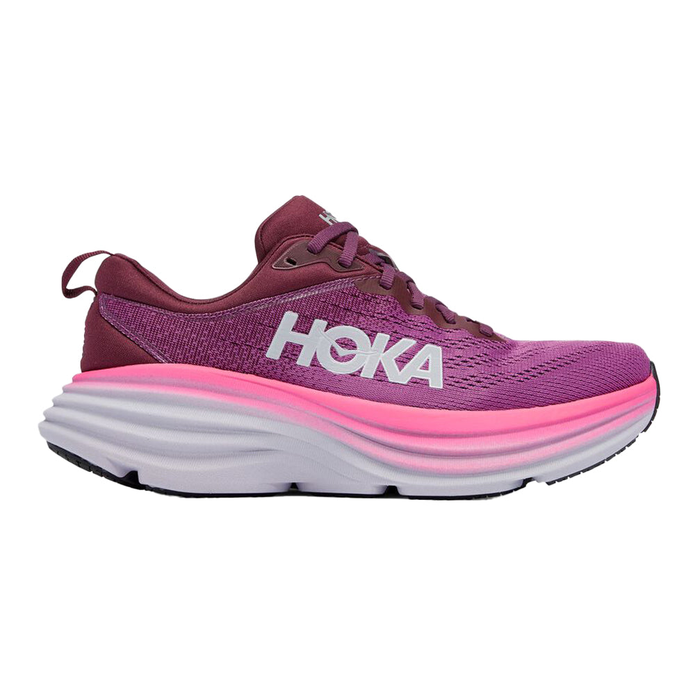 Women's Hoka Bondi 8, Beautyberry/Grape Wine, 7 B Medium
