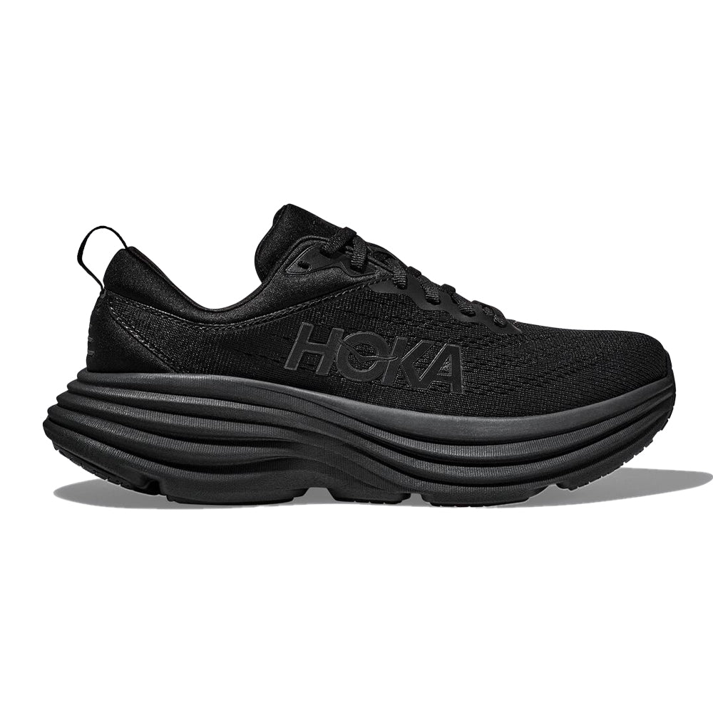 Women's Hoka Bondi 8, Black/Black, 8 D Wide