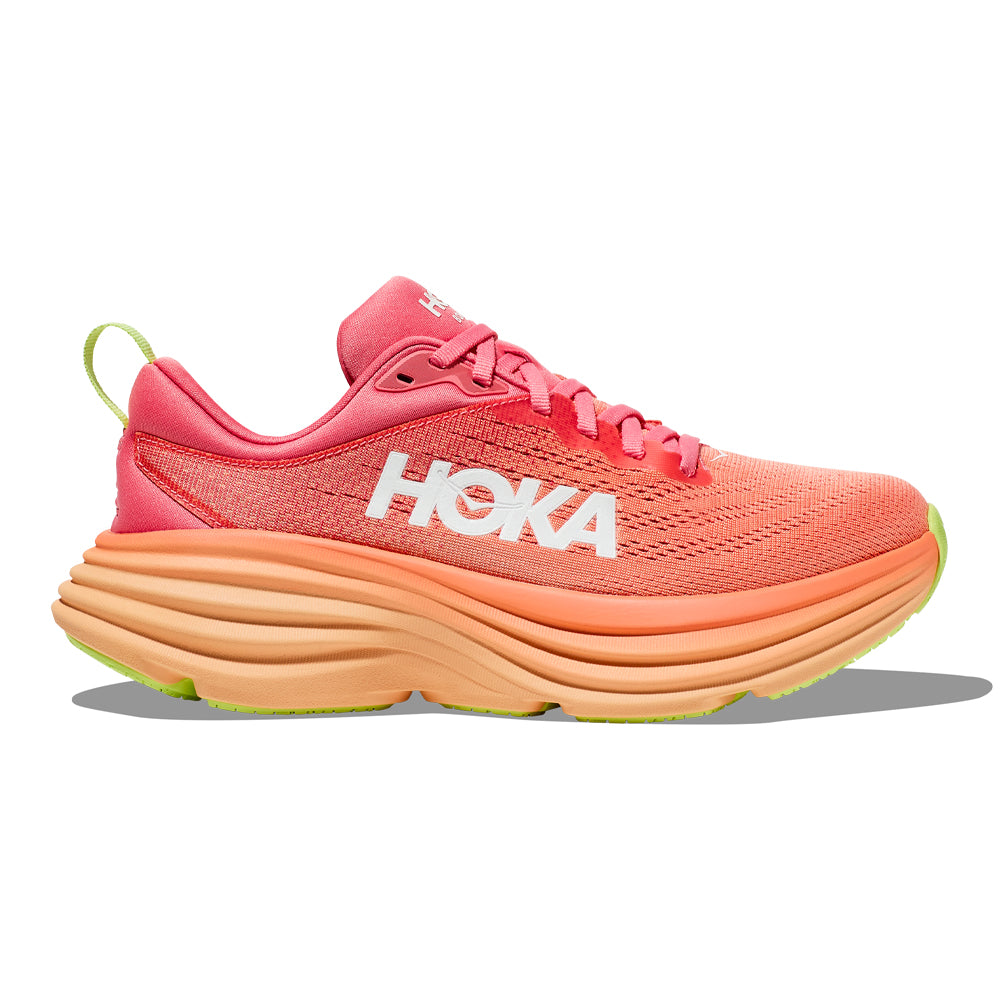 Women's Hoka Bondi 8, Coral/Papaya, 7 B Medium