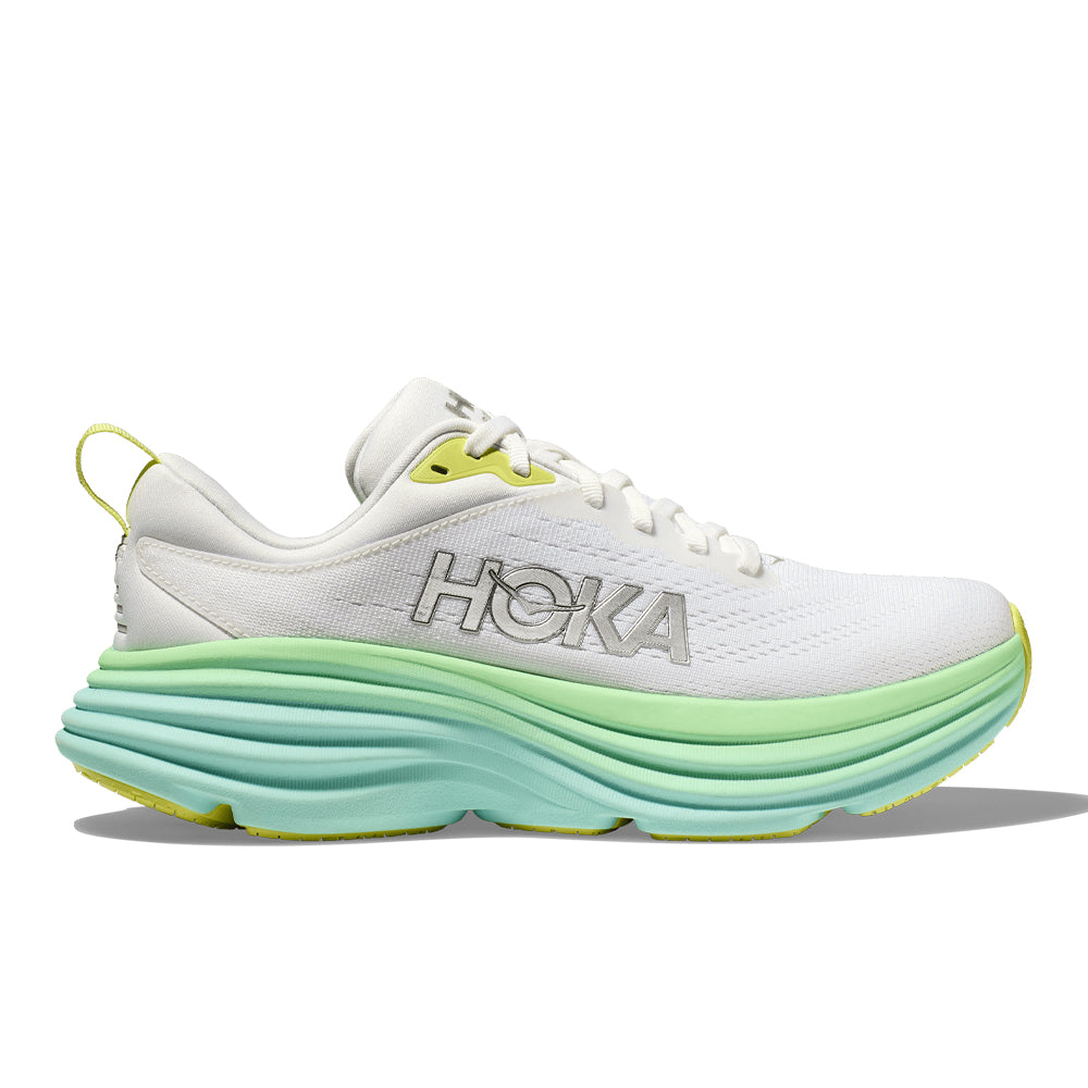 Women's Hoka Bondi 8, Blanc De Blanc/Sunlit Ocean, 10.5 B Medium