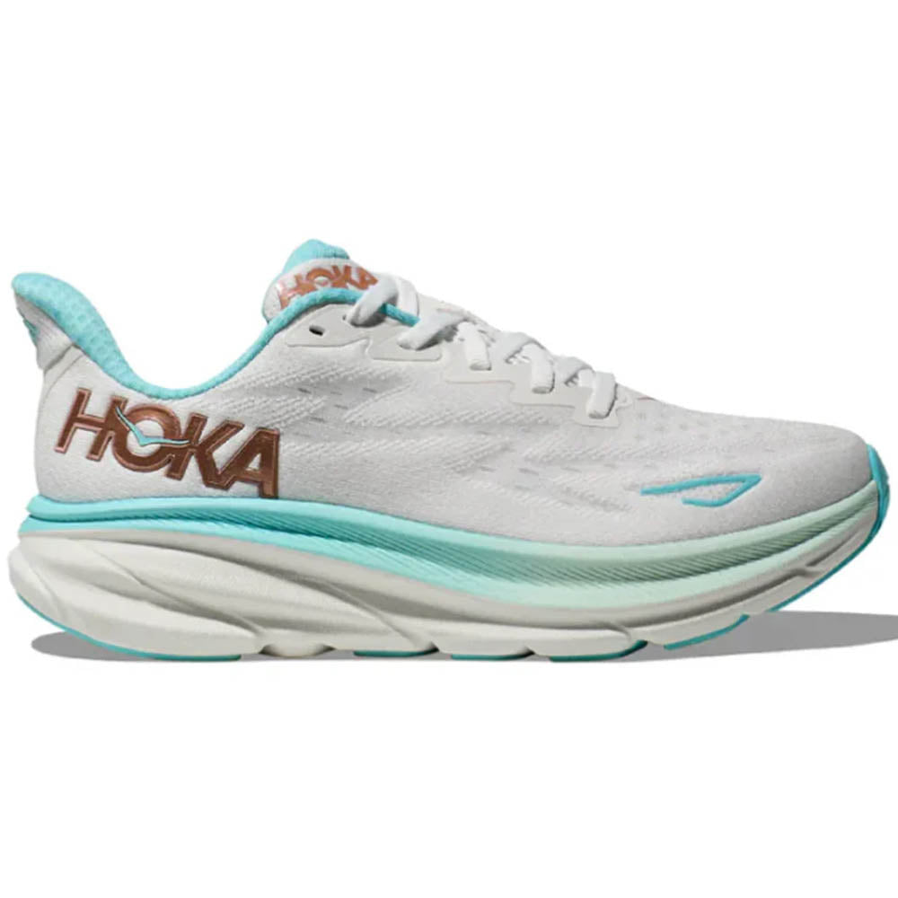 Women's Hoka Clifton 9, Frost/Rose Gold, 9.5 B Medium