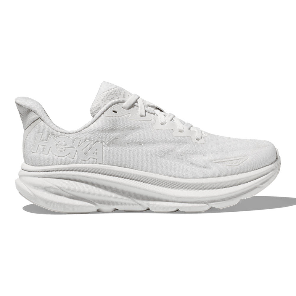 Women's Hoka Clifton 9, White/White, 9 B Medium