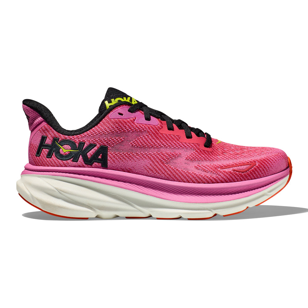Women's Hoka Clifton 9, Raspberry/Strawberry, 7 B Medium