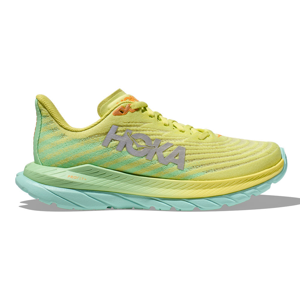 Women's Hoka Mach 5, Citrus Glow/Lime Glow, 7 B Medium