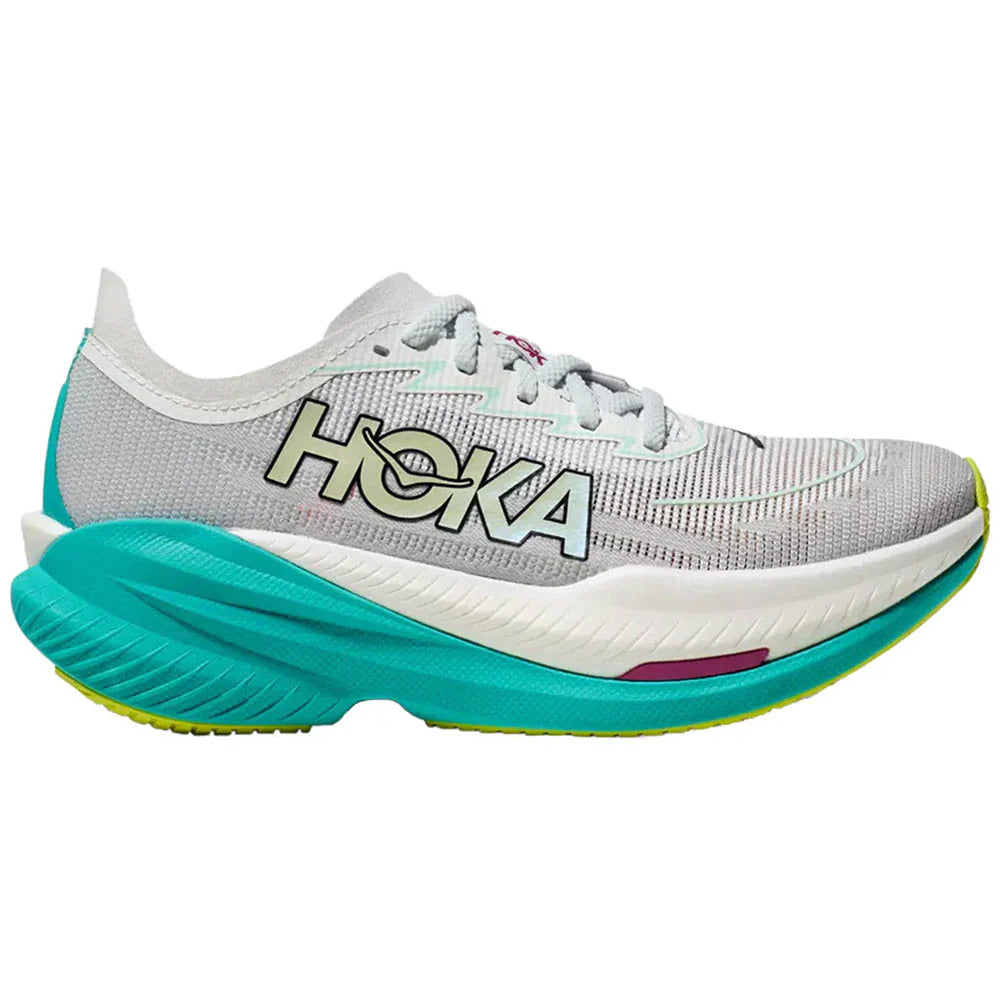 Women's Hoka Mach X 2, Frost/Electric Aqua, 7.5 B Medium