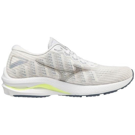 Women's Mizuno Wave Rider 25 Waveknit, Nimbus Cloud/White, 7 B Medium