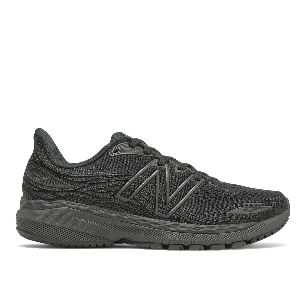 Women's New Balance Fresh Foam X 860v12, Black/Phantom, 6.5 2E Extra Wide