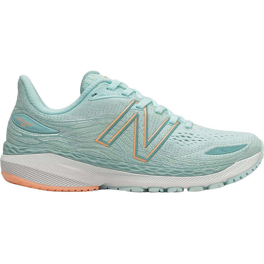 Women's New Balance Fresh Foam X 860v12, Pale Blue Chill/Light Mango, 11 2E Extra Wide