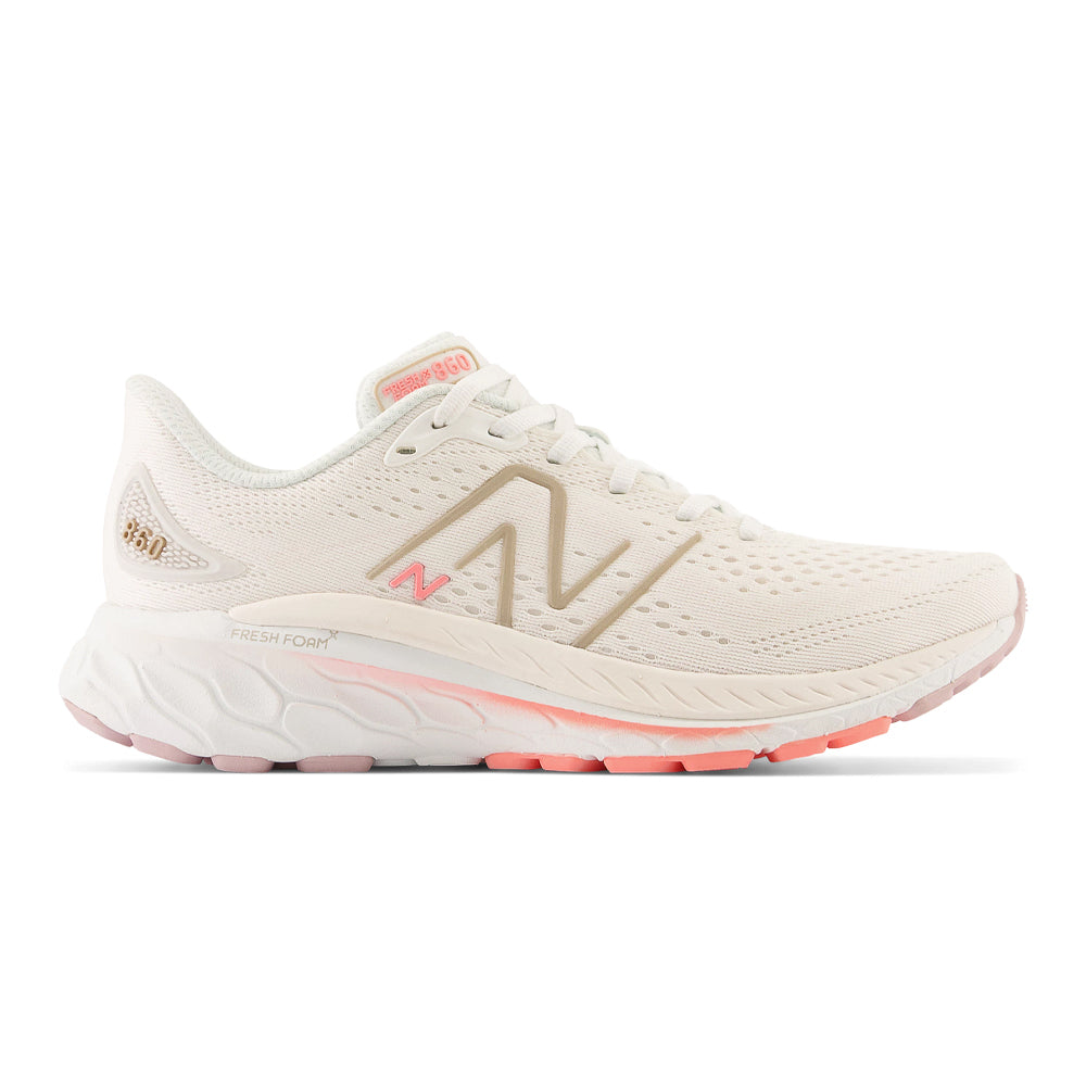 Women's New Balance Fresh Foam X 860v13, White/Beige, 9.5 B Medium