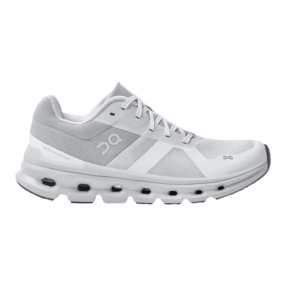 Women's On Cloudrunner, White/Frost, 5 D Wide
