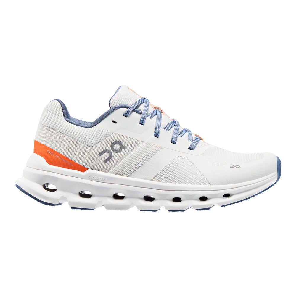 Women's On Cloudrunner, Undyed-White/Flame, 8.5 D Wide