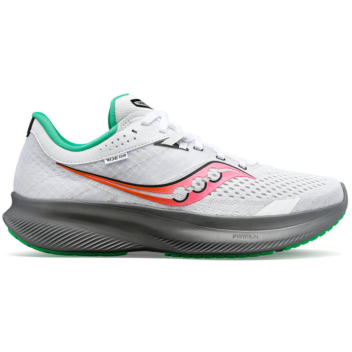 Women's Saucony Ride 16, White/Gravel, 6.5 B Medium