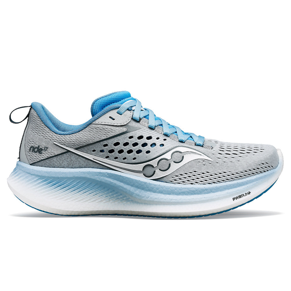 Women's Saucony Ride 17, Cloud/Breeze, 9 D Wide