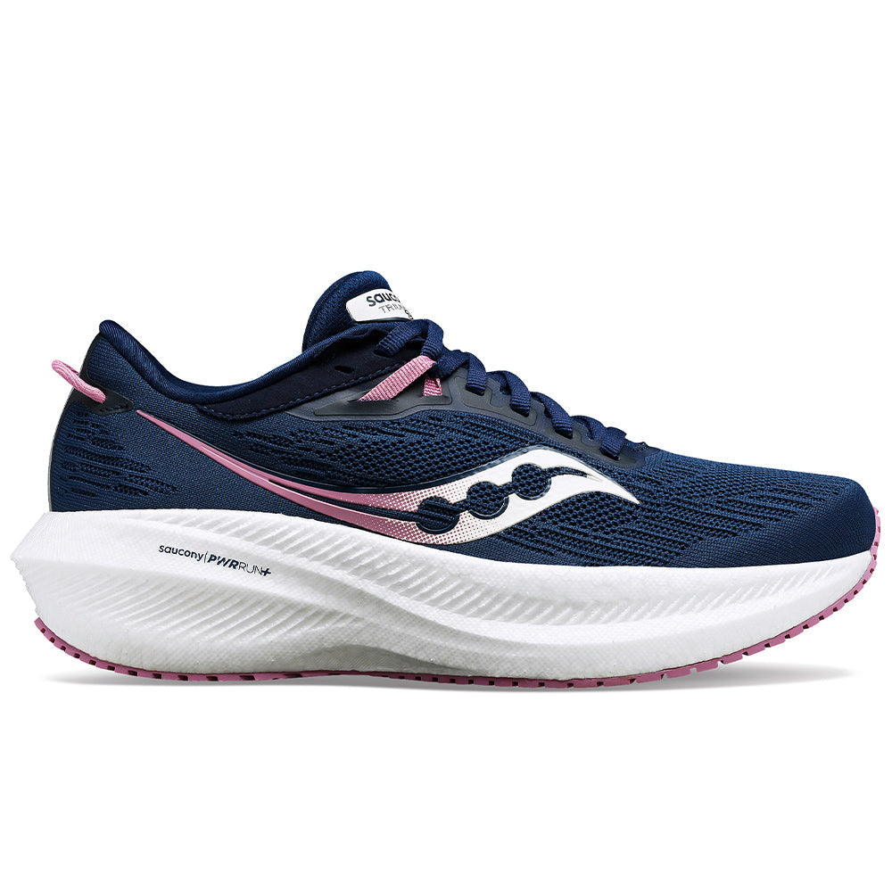 Women's Saucony Triumph 21, Navy/Orchid, 7 B Medium