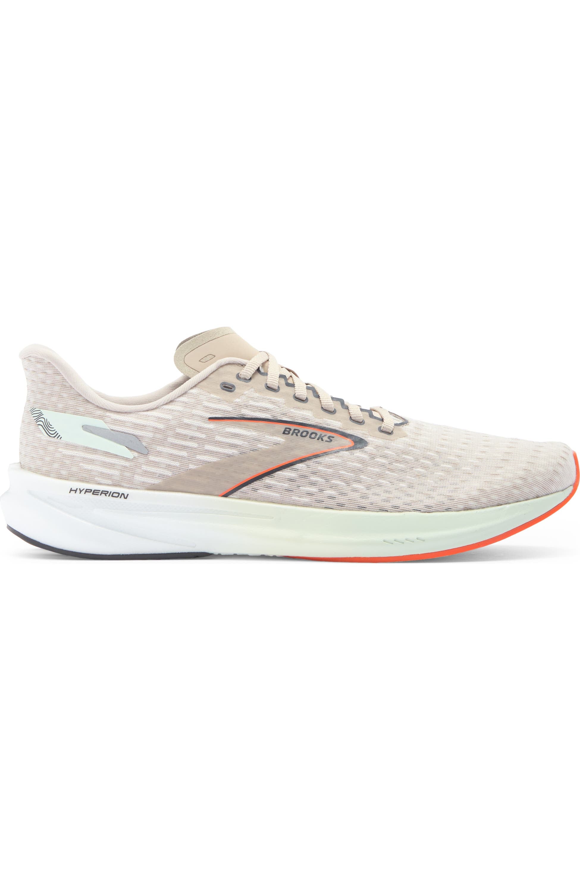 Men's Brooks Hyperion, Grey/Skylight/Red Orange, 9 D Medium