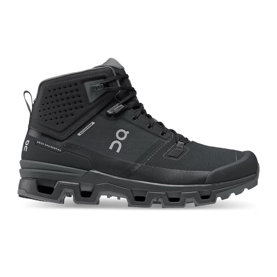 Men's On Cloudrock 2 Waterproof, Black/Eclipse, 10.5 D Medium