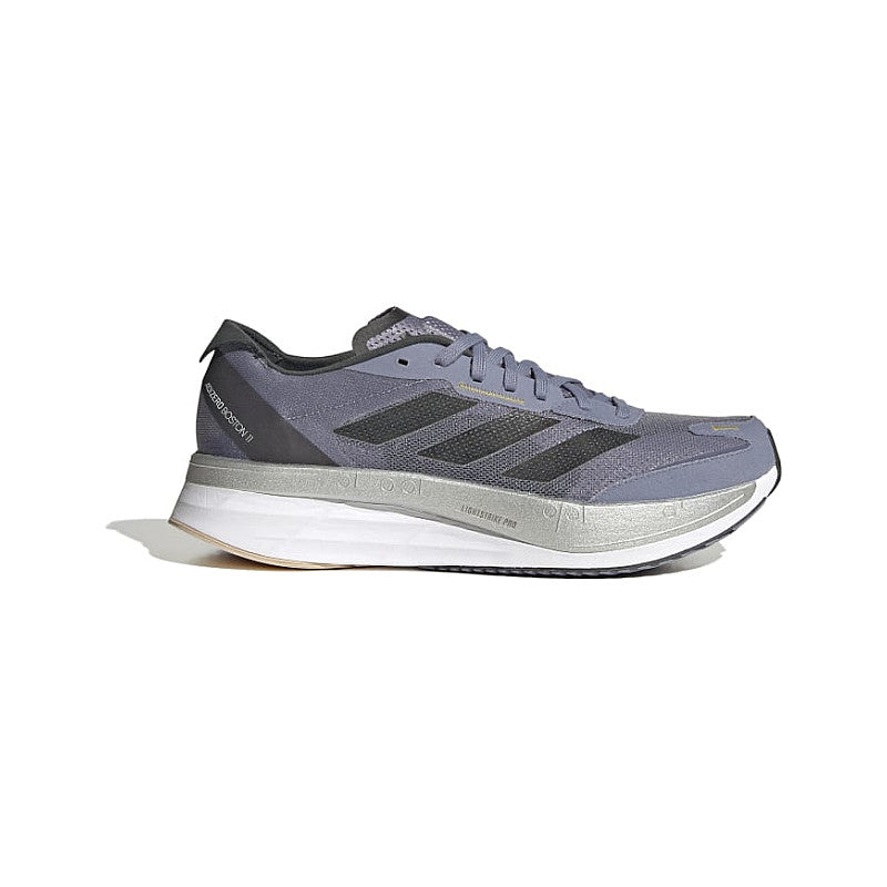 Men's adidas Adizero Boston 11, Silvio/Silver Violet/Core Black/Silver Dawn, 11 D Medium