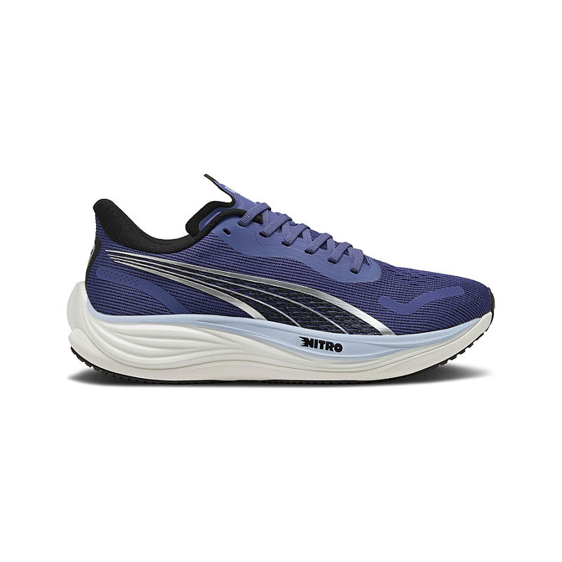 Puma Velocity Nitro 3 Mens running shoes in Blue Crystal/Puma Black - side view on white background