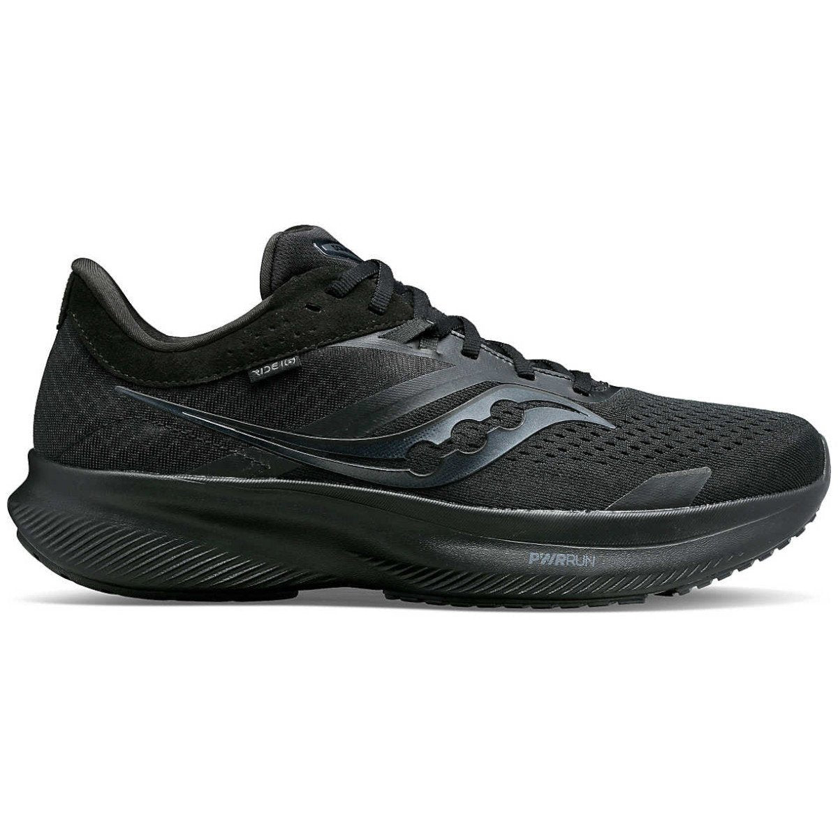 Women's Saucony Ride 16, Triple Black, 8.5 B Medium