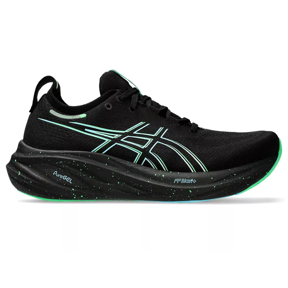 Men's Asics GEL-Nimbus 26, Black/Soothing Sea, 10.5 D Medium