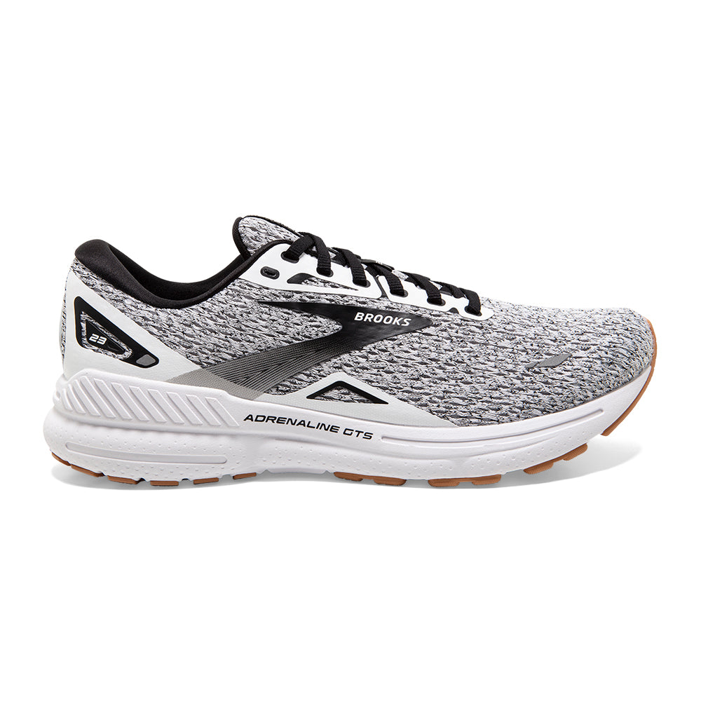 Men's Brooks Adrenaline GTS 23, White/Black, 10.5 D Medium