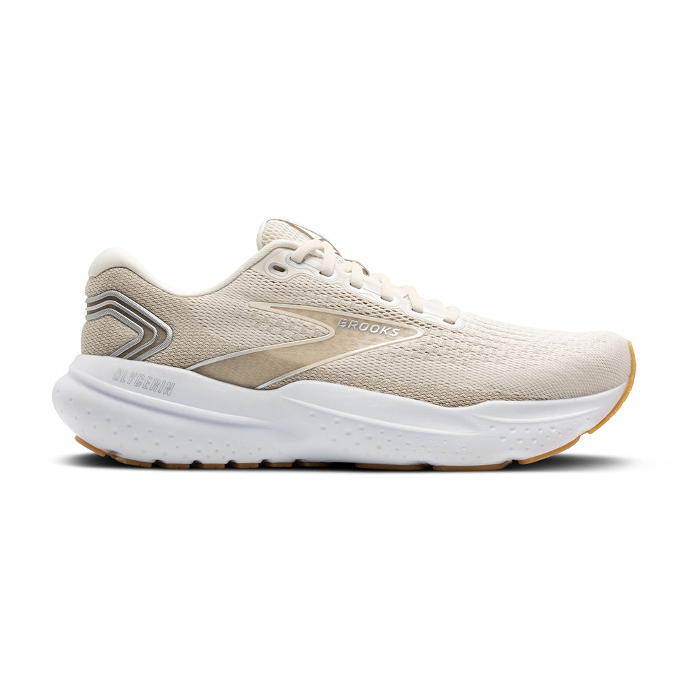 Men's Brooks Glycerin 21, Khaki/Silver/White, 9 D Medium