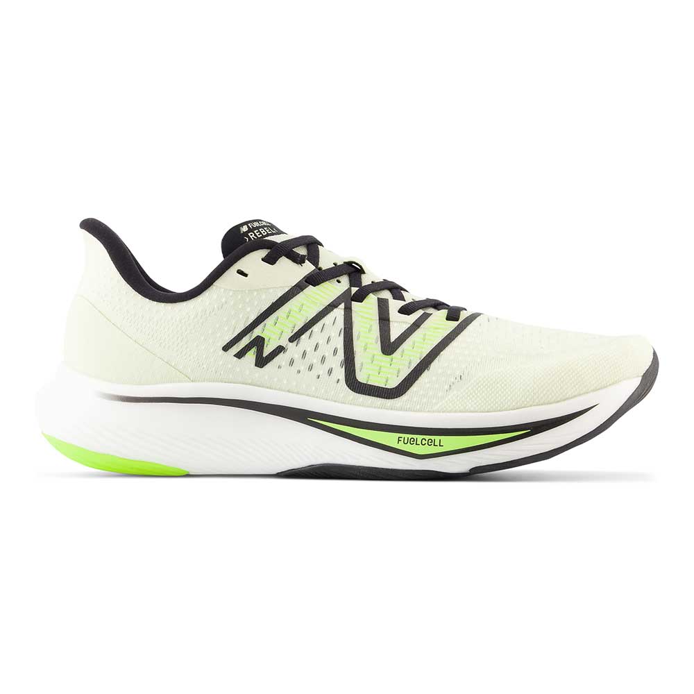 Men's New Balance FuelCell Rebel V3, Pistachio Butter/Thirty Watt/Black, 10 D Medium