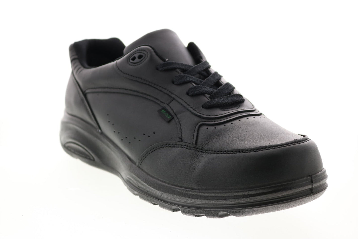 Side view on white background of Mens new balance 920 release datev2 running shoe in Black/Black, Medium (Regular) width