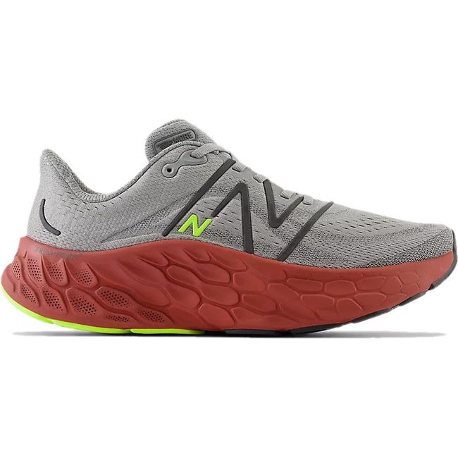 Men's New Balance Fresh Foam X More v4, Harbor Grey/Brick Red, 13 2E Wide