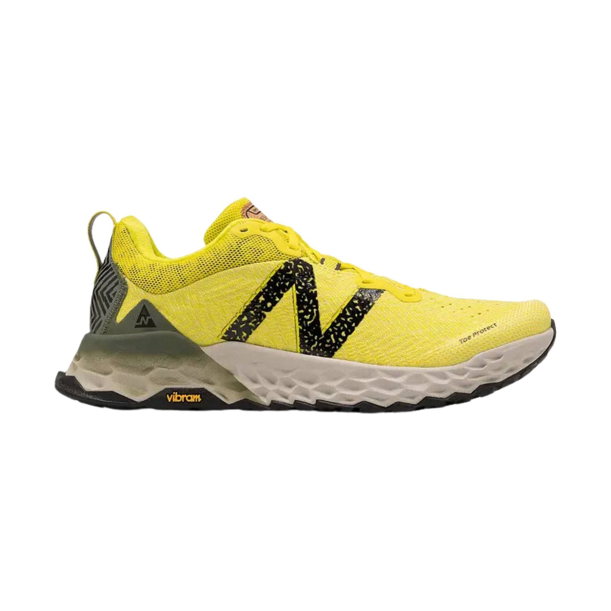 Men's New Balance Fresh Foam X Hierro V6, Sulphur Yellow/Norway Spruce, 12 D Medium