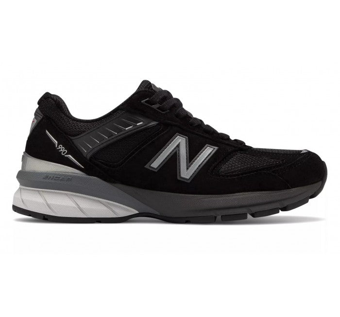 Women's New Balance 990v5, Black/Silver, 6 B Medium
