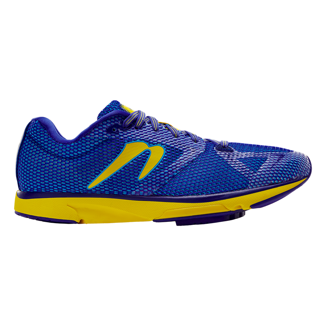 Men's Newton Running Distance 12, Navy Blue/Yellow, 9.5 D Medium
